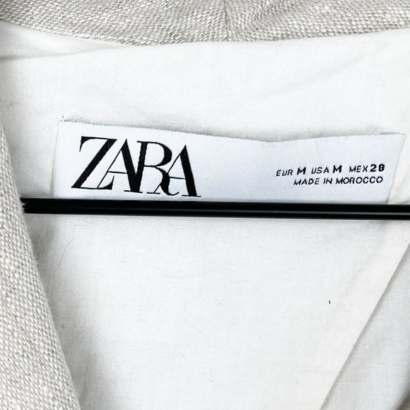 Zara Timeless Collection Linen Double Breasted Oversized Blazer Jacket Long Coat - Picture 4 of 6